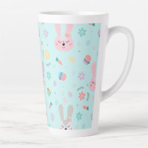 Easter Pattern Bunny Eggs, Easter Holiday Gift Latte Mug