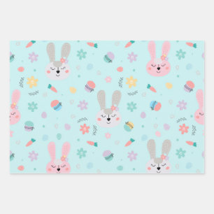 Easter Pattern Bunny Eggs, Easter Holiday Gift Wrapping Paper Sheet