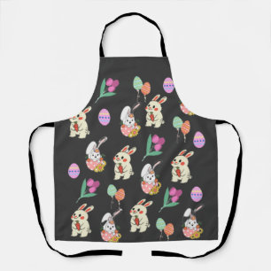 Easter Pattern Rabbit And Eggs Apron