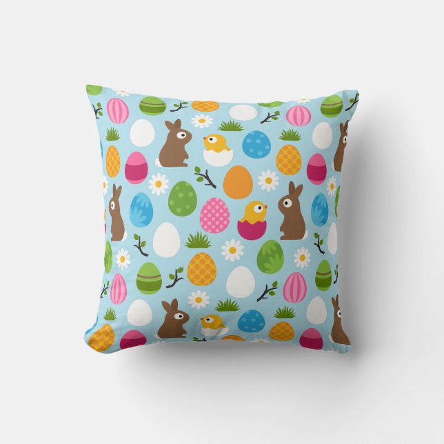 Easter Pattern Throw Pillow (Front)