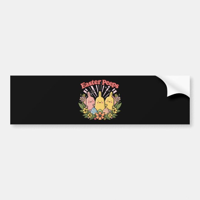 Easter Peeps Bumper Sticker (Front)