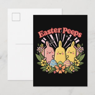Easter Peeps Invitation Postcard