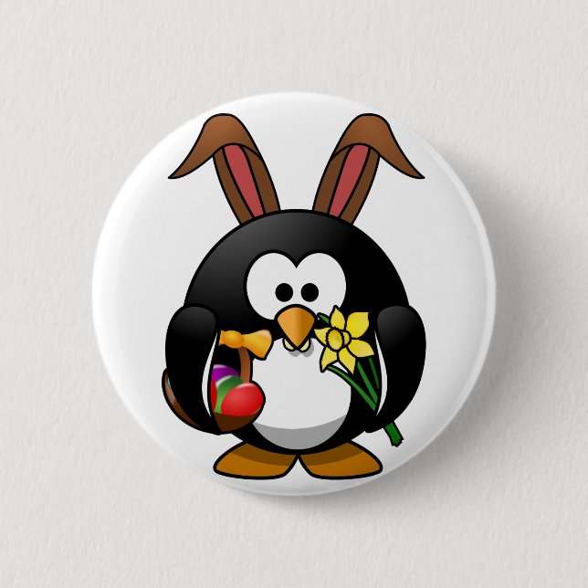 Easter Penguin 6 Cm Round Badge (Front)