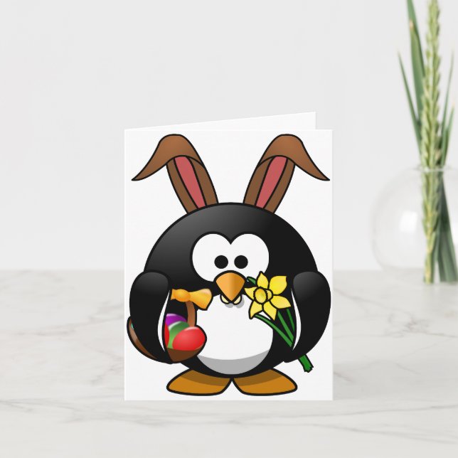 Easter Penguin Holiday Card (Front)