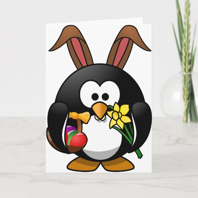 Easter Penguin Holiday Card (Front)