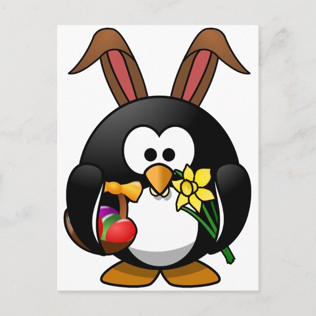 Easter Penguin Holiday Postcard (Front)