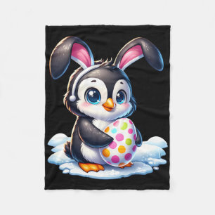 Easter Penguin Lover Egg Eggs Bunny Rabbit Bunnies Fleece Blanket