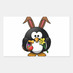 Easter Penguin Rectangular Sticker