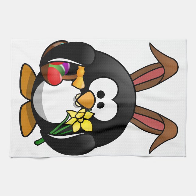 Easter Penguin Tea Towel (Horizontal)