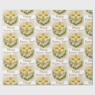 Easter Personalised Christian Cross Wrapping Paper