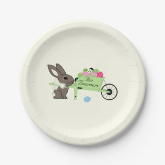 Easter Personalised Rabbit Eggs Paper Plates