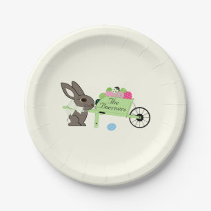 Easter Personalized Rabbit Eggs Paper Plates