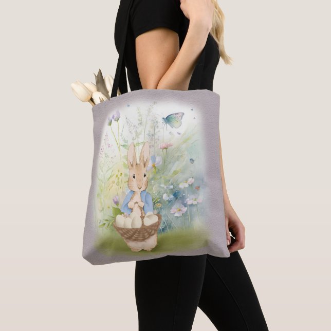 Easter Peter Rabbit Tote Bag (Close Up)