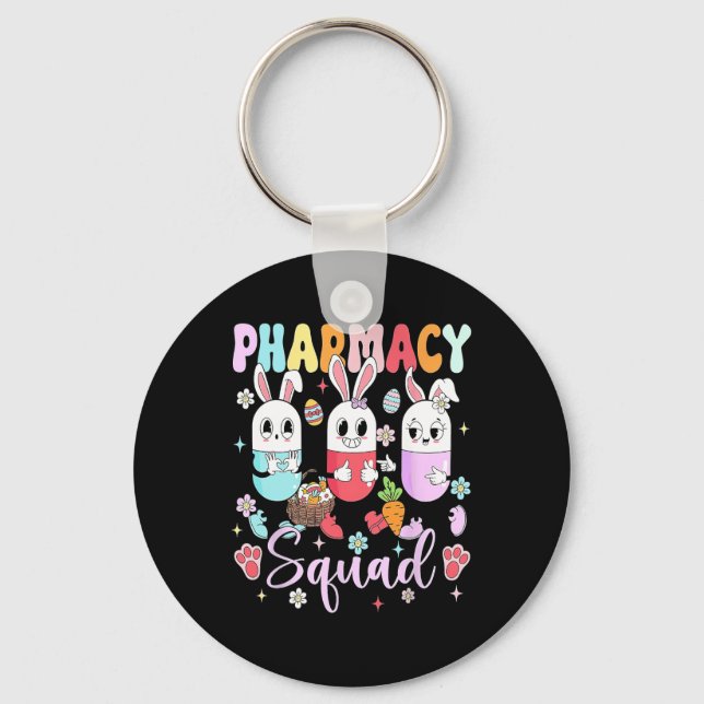 Easter Pharmacy Squad Pills Pharmacist Certified P Key Ring (Front)