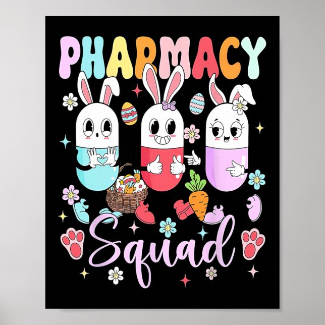 Easter Pharmacy Squad Pills Pharmacist Certified P Poster (Front)
