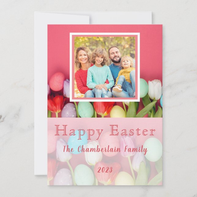 Easter Photo Card, Instant Download Option Holiday Card (Front)