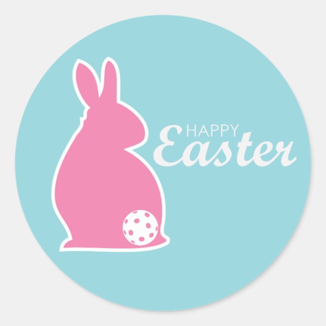Easter Pickleball Classic Round Sticker (Front)