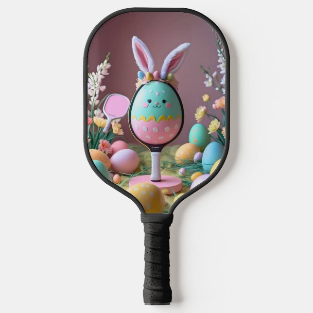 Easter Pickleball Fun – Bunny & Egg Paddle Design (Front)