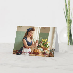 Easter Pin-Up Retro Greeting Card