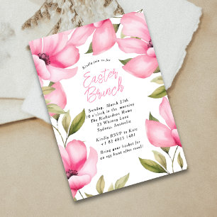Easter Pink Flowers Party invitation