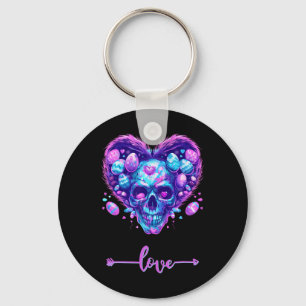 Easter Pink Skull Candy Love Rock For Men Women Key Ring
