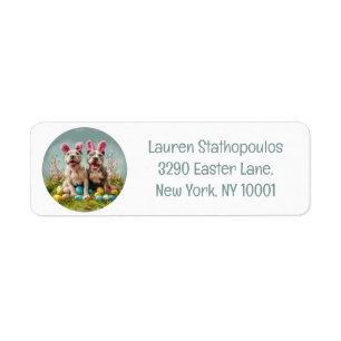 Easter Pit Bull Dogs Return Address Label