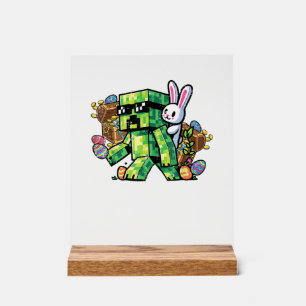 Easter Pixel Gamer Bunny Gaming Toddler Boys Kids  Acrylic Sign