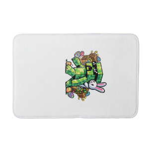 Easter Pixel Gamer Bunny Gaming Toddler Boys Kids  Bath Mat