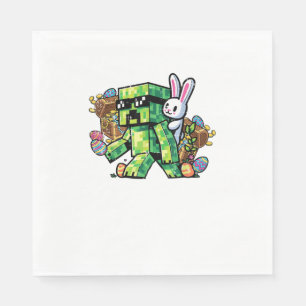 Easter Pixel Gamer Bunny Gaming Toddler Boys Kids  Napkin