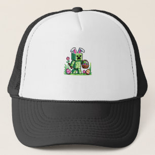 Easter Pixel Gaming Bunny Egg Hunting Boys Kids Yo Trucker Hat