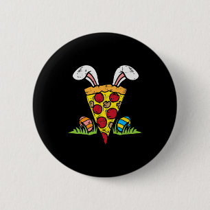 Easter Pizza Slice Bunny Ears Fun Snack Food Lover 6 Cm Round Badge