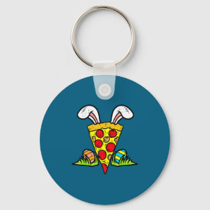 Easter pizza slice bunny ears funny snack food fo key ring