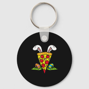 Easter Pizza Slice Bunny Ears Funny Snack Food Lov Key Ring