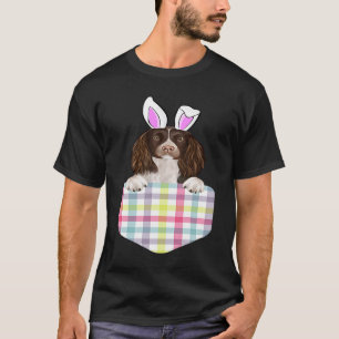 Easter Plaid English Springer Spaniel Bunny Dog In T-Shirt