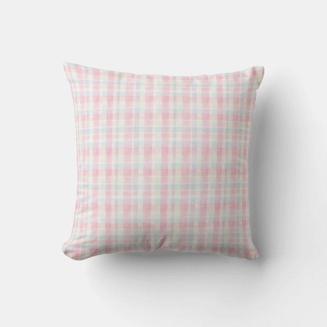 Easter Plaid Fabric – Pastel Cute   Cushion (Front)
