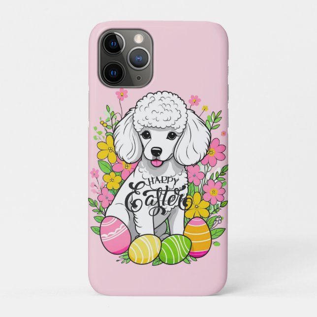 Easter Poodle with flowers  Case-Mate iPhone Case (Back)
