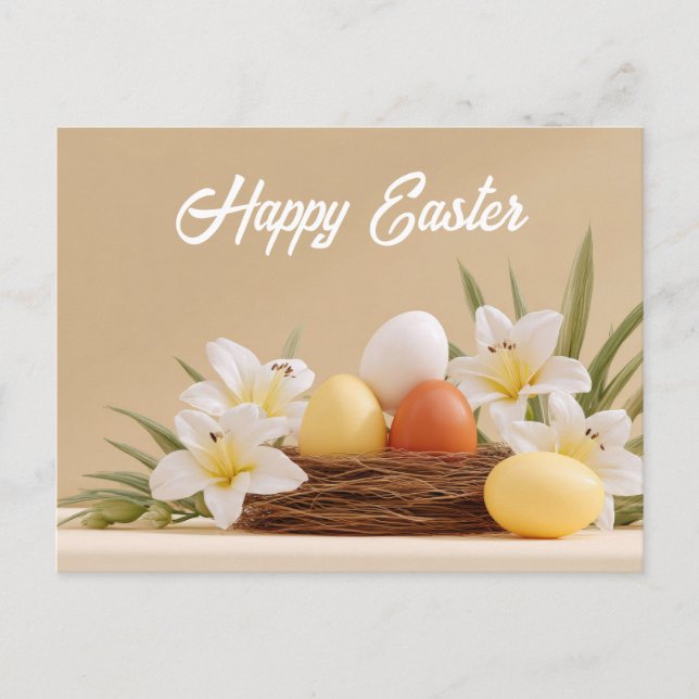 Easter Postcard with Easter Eggs (Front)