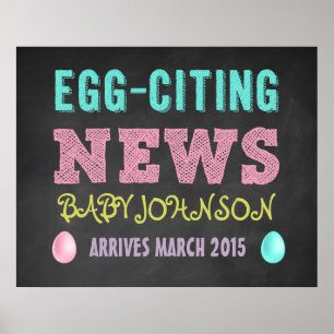 Easter Pregnancy Announcement Chalkboard Sign
