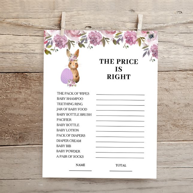 Easter Price is Right Baby Shower Game Card  (Creator Uploaded)
