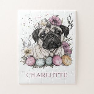 Easter pug cute dog jigsaw puzzle