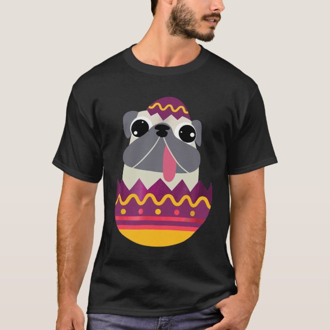 Easter Pug Egg Happy Easters Day Tshirt (Front)