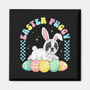 Easter puggy cute dog french pug easter day men magnet