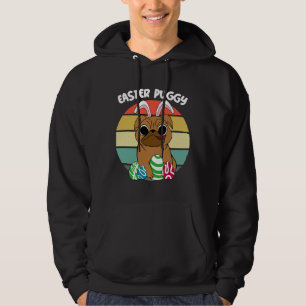 Easter Puggy, Pug Dog in Easter Bunny Ears with Eg Hoodie
