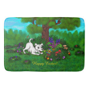 Easter - Puppy Capo and Butterfly Bath Mat