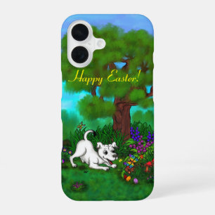 Easter - Puppy Capo and Butterfly iPhone 16 Case