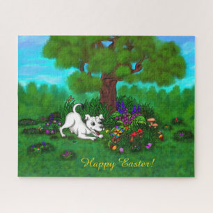 Easter - Puppy Capo and Butterfly Jigsaw Puzzle