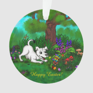 Easter - Puppy Capo and Butterfly Ornament
