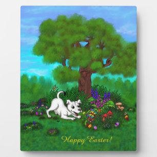 Easter - Puppy Capo and Butterfly Plaque