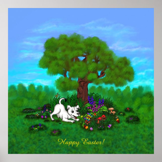 Easter - Puppy Capo and Butterfly Poster (Front)