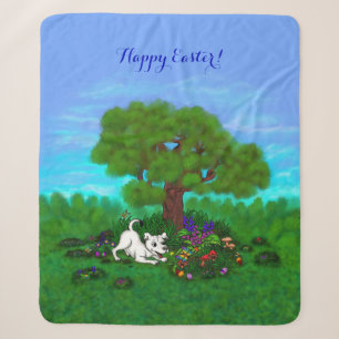 Easter - Puppy Capo and Butterfly Sherpa Blanket